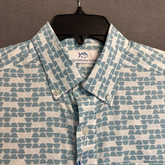 NWT Southern Tide Brrr Stay Shady Sport Shirt Mens Small Sunglasses Print $128 - Picture 1 of 10